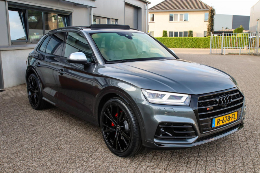 Audi SQ5 3.0TFSI Q5 Quattro S-Line 354pk Automaat! 1e Eig|DLR|Luchtvering|Kuipstoelen|Panoramadak|Virtual Cockpit|Black|Carbon|22