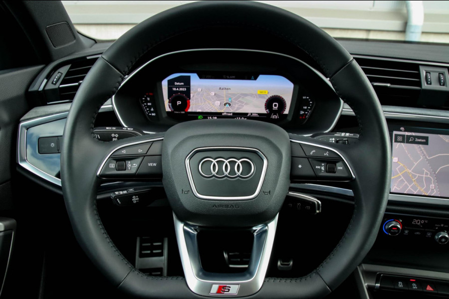 Audi Q3 35 TFSI 1.5 TFSI S Line Pro Line S 150pk S-Tronic! 1e|Panoramadak|Virtual Cockpit|LED Matrix|Leder elektrisch|Black|20inch