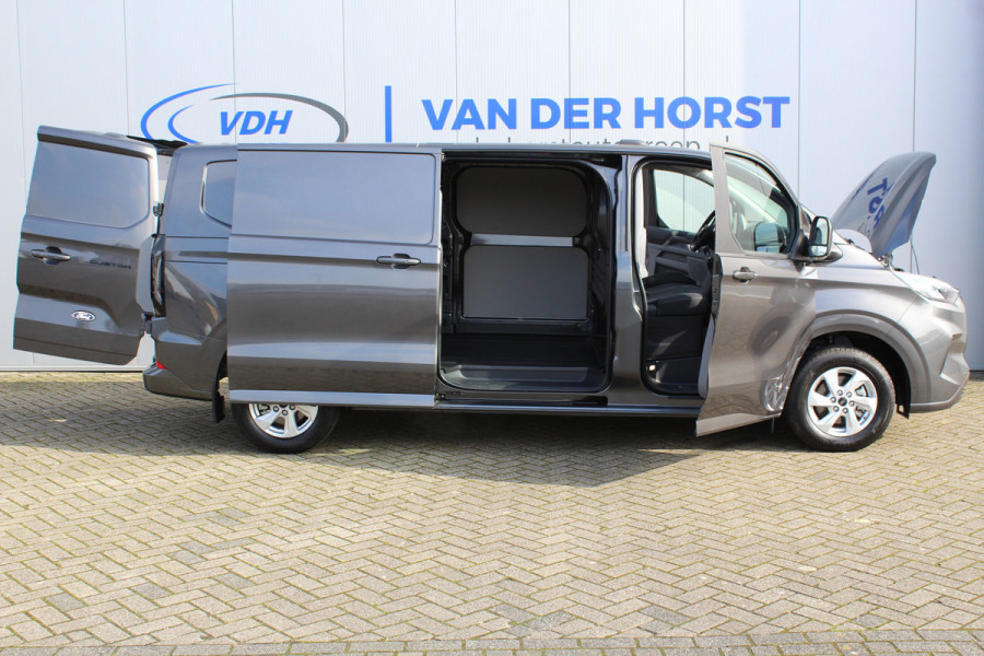 Ford Transit Custom 320 2.0-136pk TDCI L2H1 Limited. NIEUW MODEL ! Overtuig u van de rijkwaliteiten van dit nieuwe model Ford Transit Custom ! Volautm. airco, metallic lak, LM wielen, 3-zits, stoel-, spiegel- en voorraamverw., navigatie, telefoonvoorb., Apple Carplay/Android auto etc.