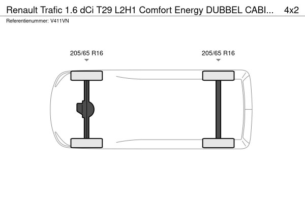 Renault Trafic 1.6 dCi T29 L2H1 Comfort Energy DUBBEL CABINE - AIRCO - NAVIGATIE - CRUISE CONTROL - PARKEERHULP - TREKHAAK