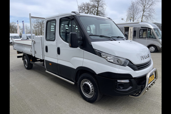 Iveco Daily 35S14 2.3 410 pickup kipper DC 7 persoons / rijklaar € 25.950 ex btw / euro 6 diesel / lease vanaf € 464 / opbergkast / trekhaak 3500 kg / cruise control !