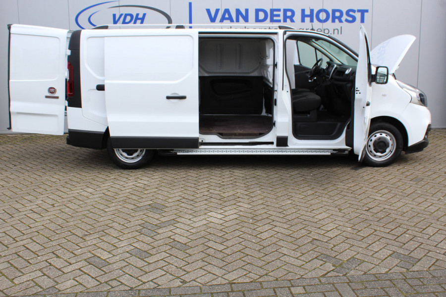 Fiat Talento 2.0-145pk MultiJet L2H1 Pro Edition. Nette en goede Fiat Talento L2. Airco, cruise control, navigatie, telefoonvoorb., pakeersensoren achter, trekhaak, laadruimte betimmerd, dakrails, sidesteps, 3-zits etc.