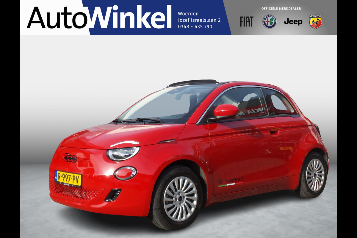 Fiat 500E CABRIO RED 42 kWh | Clima | Navi | Draadloos laden smartphone | Apple Carplay | PDC | € 2.000,- SEPP