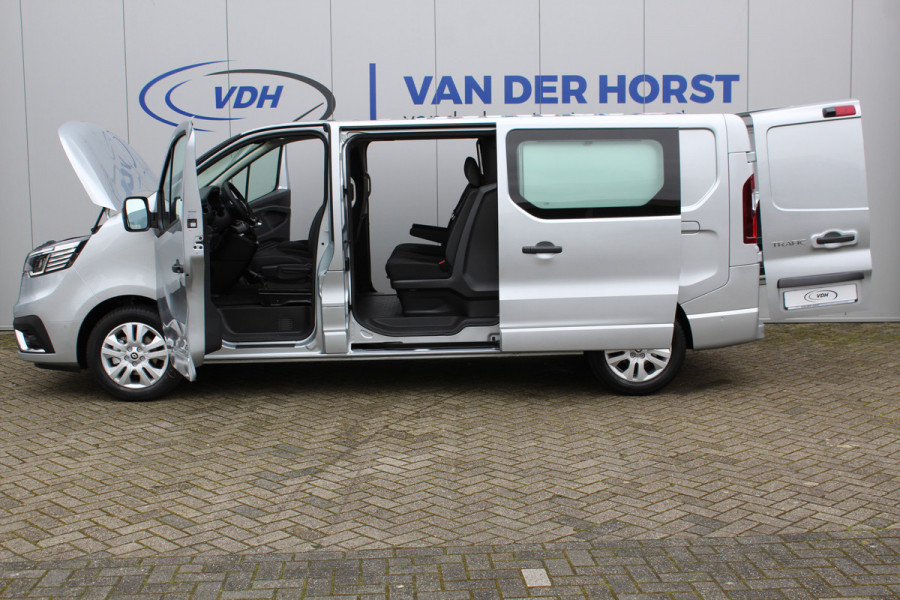 Renault Trafic 2.0-170pk dCi T29 L2H1 Luxe dubbele cabine AUTOMAAT. Zeer luxe Renault Trafic dubbele cabine. Volautm. airco, navigatie, telefoonvoorb., metallic lak, LM wielen, schuifdeur li.+re., armsteunen li.+re voor, Isofix etc, etc