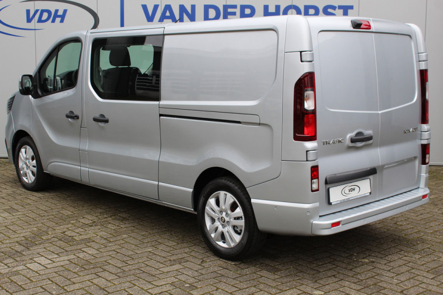 Renault Trafic 2.0-170pk dCi T29 L2H1 Luxe dubbele cabine AUTOMAAT. Zeer luxe Renault Trafic dubbele cabine. Volautm. airco, navigatie, telefoonvoorb., metallic lak, LM wielen, schuifdeur li.+re., armsteunen li.+re voor, Isofix etc, etc