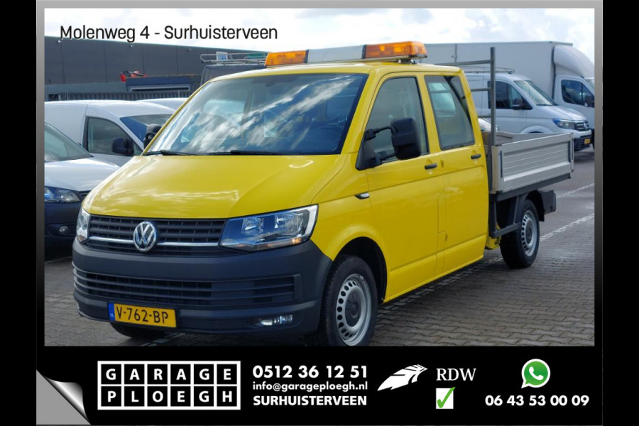 Volkswagen Transporter 2.0 TDI L2H1 DC Hiab kraan Kastinrichting Trekhaak Airco Cruise Comfortline