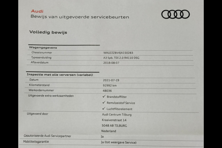 Audi A3 Sportback 35 TDI Sport S Line Edition automaat 150pk