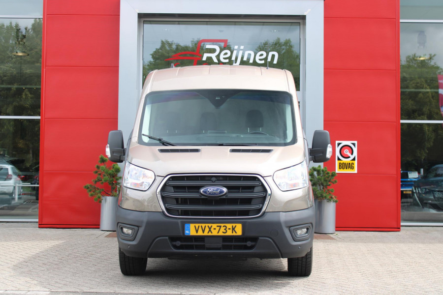 Ford Transit 350 2.0 TDCI 130PK L3H2 TREND | LAADKLEP IDEAAL VOOR CATERING BEDRIJVEN! | ACHTERUIRIJ CAMERA | DAB+ RADIO | TREKHAAK | LANE ASSIST | VERWARMBARE VOORRUIT | APPLE CARPLAY/ANDROID AUTO | 3-ZITS |