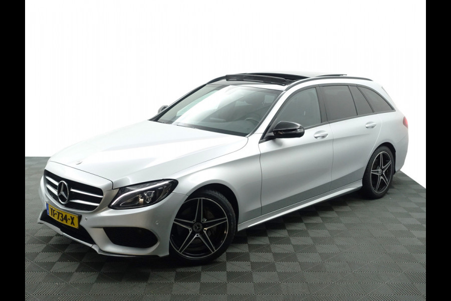 Mercedes-Benz C-Klasse Estate 180 AMG Night Edition Aut- Panodak I Xenon Led I Sfeerverlichting I Burmester I Stoelverwarming I Keyless