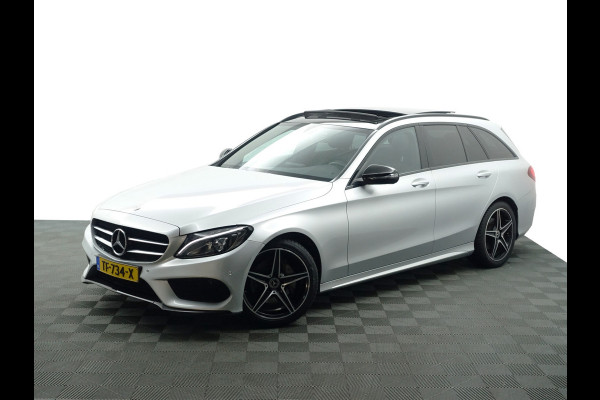 Mercedes-Benz C-Klasse Estate 180 AMG Night Edition Aut- Panodak I Xenon Led I Sfeerverlichting I Burmester I Stoelverwarming I Keyless