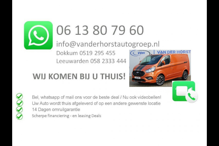 Ford Transit Custom 320 2.0-136pk TDCI L2H1 ´Trend´ schuifdeur li.+re. ! Profiteer nu nog van BPM voordeel  2024 ! , uit voorraad leverbaar Camera, LED koplampen, Cruise Control, Aut. Airco, Navigatie by Apple / Android, verwarmd voorraam etc.