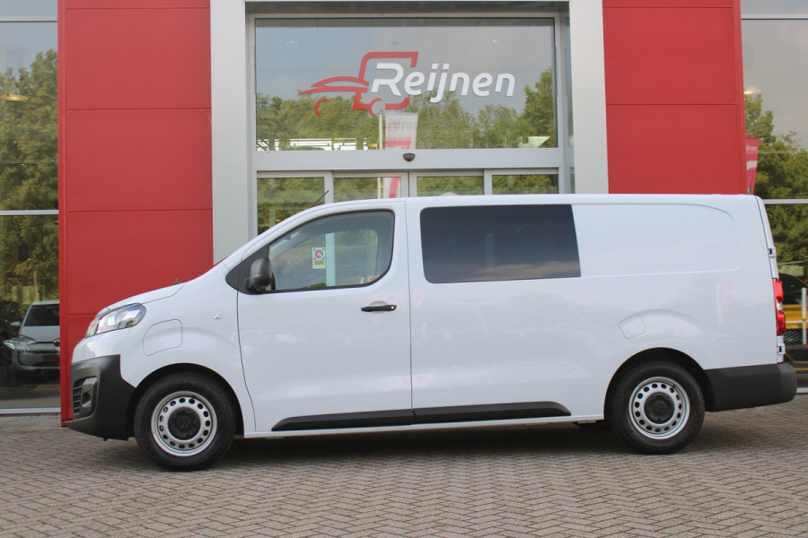 Citroën ë-Jumpy L3 136PK AUTOMAAT DC 75 kWh | DUBBELE CABINE | NAVIGATIE 10" TOUCHSCREEN | APPLE CARPLAY/ANDROID AUTO | ACHTERUITRIJ CAMERA | CRUISE CONTROL | 6-ZITS | REGEN/LICHT SENSOR | DAB+ RADIO | NIEUWE BUS! |