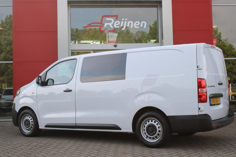 Citroën ë-Jumpy L3 136PK AUTOMAAT DC 75 kWh | 18 STUKS OP VOORRAAD! | DUBBELE CABINE | NAVIGATIE 10" TOUCHSCREEN | APPLE CARPLAY/ANDROID AUTO | ACHTERUITRIJ CAMERA | CRUISE CONTROL | 6-ZITS | REGEN/LICHT SENSOR | DAB+ RADIO | NIEUWE BUS! |
