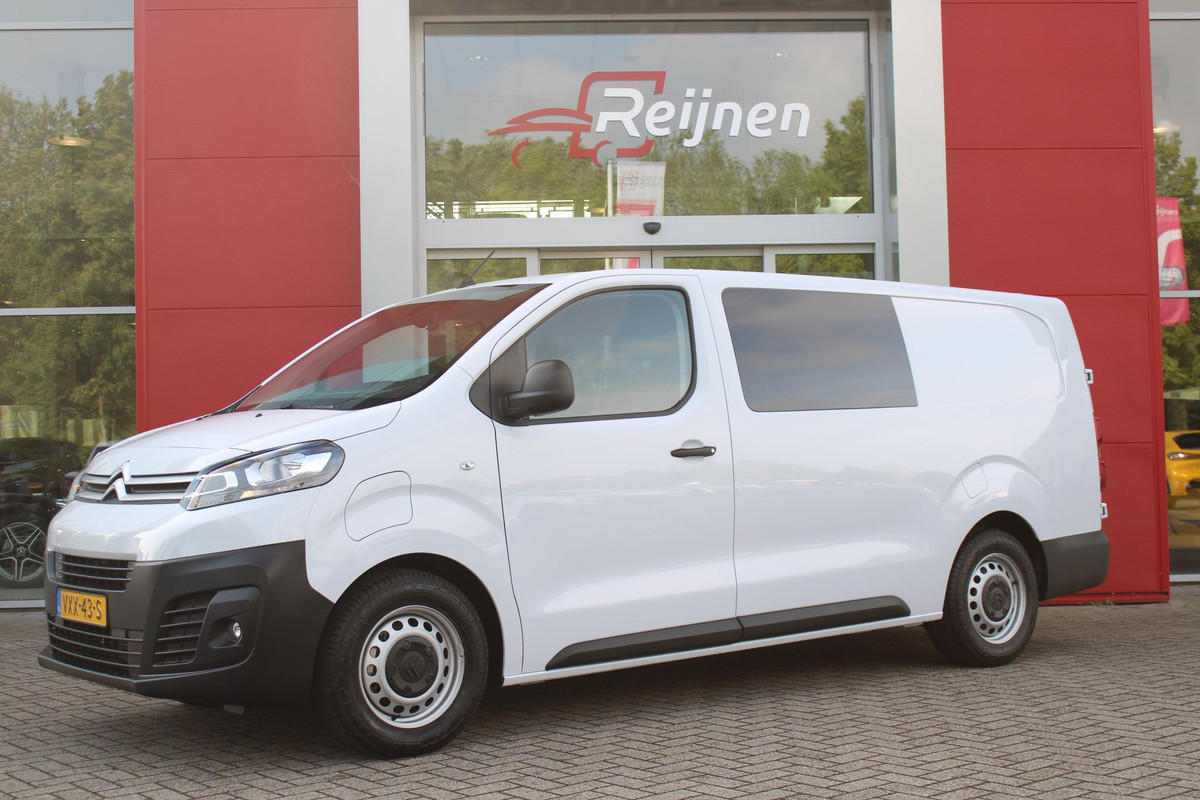 Citroën ë-Jumpy L3 136PK AUTOMAAT DC 75 kWh | 18 STUKS OP VOORRAAD! | DUBBELE CABINE | NAVIGATIE 10" TOUCHSCREEN | APPLE CARPLAY/ANDROID AUTO | ACHTERUITRIJ CAMERA | CRUISE CONTROL | 6-ZITS | REGEN/LICHT SENSOR | DAB+ RADIO | NIEUWE BUS! |