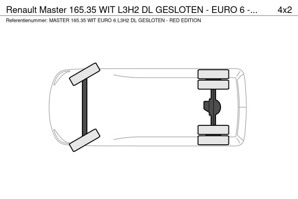 Renault Master 165.35 WIT L3H2 DL GESLOTEN - EURO 6 -RED EDITION