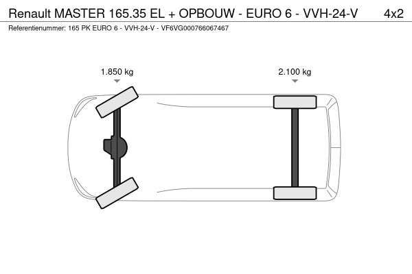 Renault Master 165.35 EL + OPBOUW - EURO 6 - VVH-24-V
