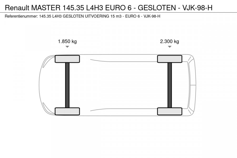 Renault Master 145.35 L4H3 EURO 6 - GESLOTEN - VJK-98-H