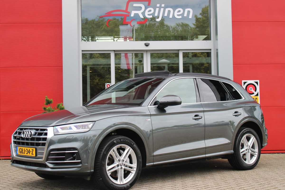 Audi Q5 50 TFSI 300PK AUTOMAAT E QUATTRO S LINE | PANORAMISCH SCHUIF/KANTEL DAK | ELEKTRISCHE ACHTER KLEP | NAVIGATIE | ADAPTIVE CRUISE CONTROL | FULL LED KOPLAMPEN | VIRTUAL COCKPIT | STOEL VERWARMING | ACHTERUITRIJ CAMERA | KEYLESS ENTRY/START |