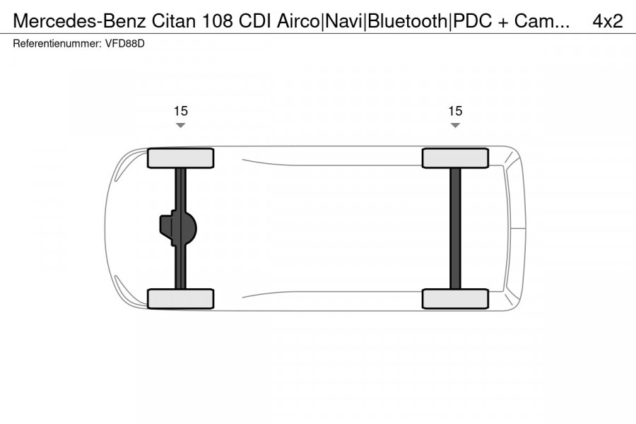Mercedes-Benz Citan 108 CDI Airco|Navi|Bluetooth|PDC + Camera|Laadruimte netjes|Slechts 36000km!|Origineel NL Auto|