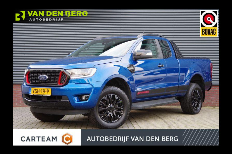 Ford Ranger 2.0 STORMTRAK 4X4 SUPER CAB, 213PK AUT. LED, ACC, LEDER/ALCANTARA, CAMERA, NAVI, CLIMA, PARKEERSENSOREN, STOELVERWARMING, NL AUT