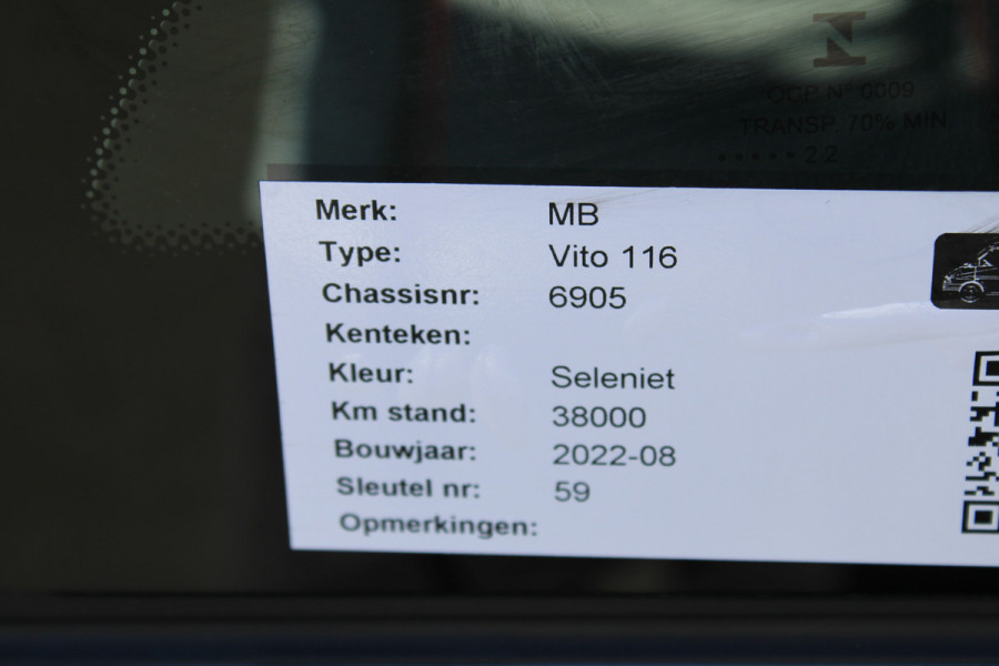 Mercedes-Benz Vito 116 CDI L3 XL Audio 40 Navigatie met camera, Achterdeuren, Parkeerpakket, Etc.