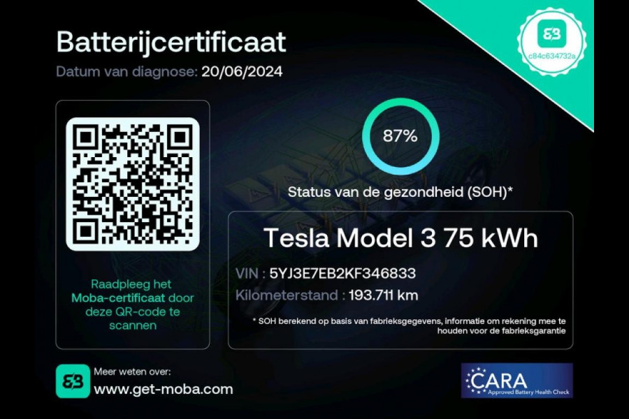 Tesla Model 3 Long Range AWD 75 kWh [3-Fase] (INCL-BTW) Aut. *TREKHAAK | PANO | AUTO-PILOT | NAPPA-VOLLEDER | KEYLESS | FULL-LED | MEMORY-PACK | SURROUND-VIEW | DAB | APP-CONNECT | VIRTUAL-COCKPIT | LANE-ASSIST | COMFORT-SEATS