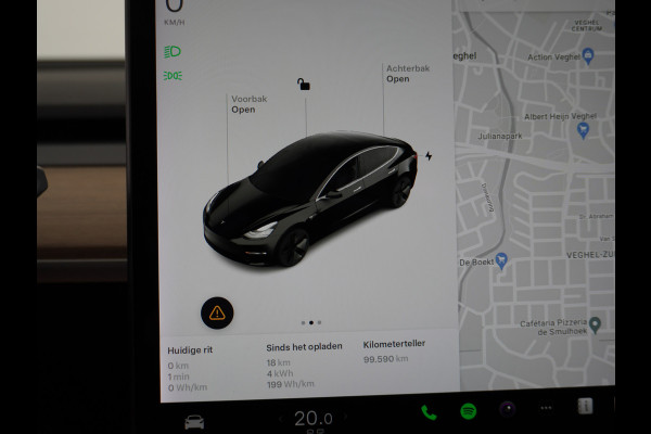 Tesla Model 3 SR+ TREKHAAK Standard RWD Plus 60kwh 325PK AutoPilot 2.5 Leer Premium-l.s. PanoDak Adaptive cruise 18" Camera's Elektr.-Stuur+St WIFI Ecc Navigatiesysteem full map LED Comfortstoel(en) ACC Dual-ECC DAB Voorverwarmen interieur via App Keyless via Telefoonsleutel One-Pedal-Drive Origin. NLse auto ! 1e eigenaar lease 910kg trekvermogen