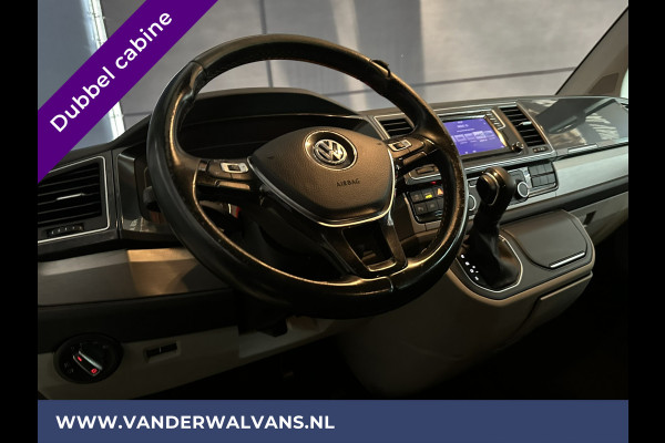 Volkswagen Transporter 2.0 TDI 150pk Automaat L2H1 Dubbele Cabine Euro6 Airco | Camera | Navigatie | Leder | Spoiler | 2500kg Trekhaak Add. Cruisecontrol, Parkeersensoren, LED, Apple Carplay, Android Auto, 5-zits