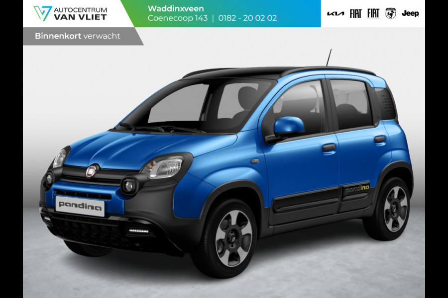 Fiat Panda Hybrid Pandina | Airco | Cruise | Priv Glass | Dakrails | 15" | PDC | Apple Carply | Blue Italia