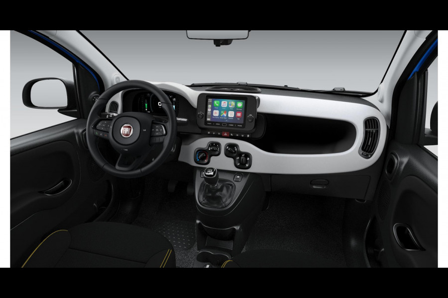 Fiat Panda Hybrid Pandina | Airco | Cruise | Priv Glass | Dakrails | 15" | PDC | Apple Carply | Blue Italia