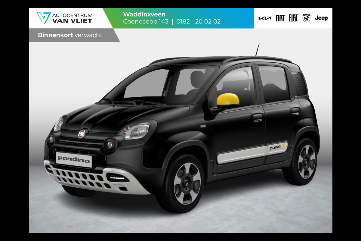 Fiat Panda Hybrid Pandina | Airco | Cruise | Priv Glass | Dakrails | 15" | PDC | Apple Carply | Nero Cinema