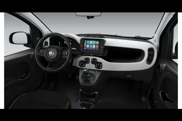 Fiat Panda Hybrid Pandina | Airco | Cruise | Priv Glass | Dakrails | 15" | PDC | Apple Carply | Nero Cinema