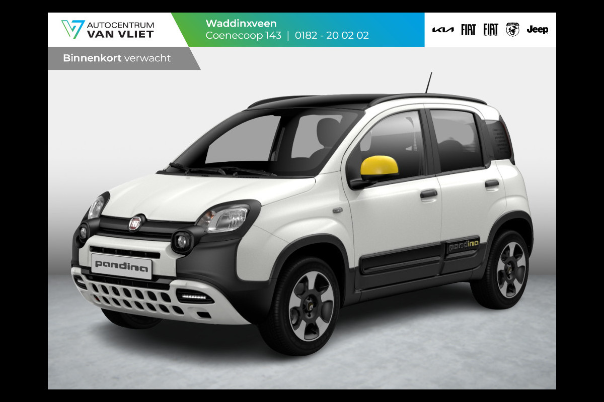 Fiat Panda Hybrid Pandina | Airco | Cruise | Priv Glass | Dakrails | 15" | PDC | Apple Carply | Bicolore