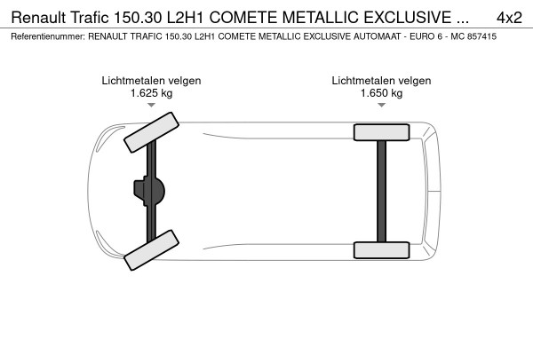Renault Trafic 150.30 L2H1 COMETE METALLIC EXCLUSIVE AUTOMAAT - EURO 6 - MC 857415