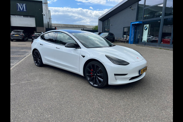 Tesla Model 3 Performance AWD 75 kWh ORG. NL. NAP KM. | AUTOPILOT | LEDER | PANO | RIJKLAARPRIJS INCL. 12 MND. BOVAGGARANTIE