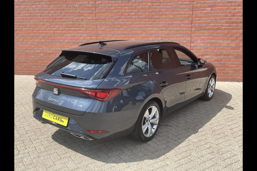 Seat Leon Sportstourer 1.5 eTSI 150pk DSG FR Navigatie Parkeersensor achter Camera Adaptive Cruise Control Elektrische achterklep Stoel- en stuurverwarming Ledverlichting Getinte ramen Climate Control