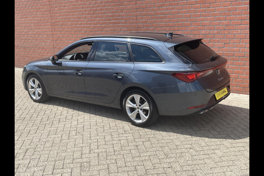 Seat Leon Sportstourer 1.5 eTSI 150pk DSG FR Navigatie Parkeersensor achter Camera Adaptive Cruise Control Elektrische achterklep Stoel- en stuurverwarming Ledverlichting Getinte ramen Climate Control