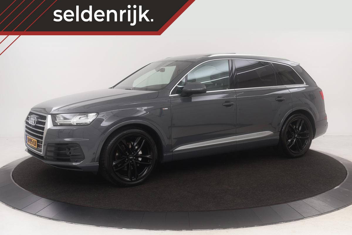 Audi Q7 3.0 TDI quattro S-line | Adaptive cruise | Nachtzicht | Panoramadak | Head-Up | 360 camera | | Bose | Trekhaak | Stoelverwarming | Matrix LED | Keyless | Leder | Achterbankverwarming | Navigatie