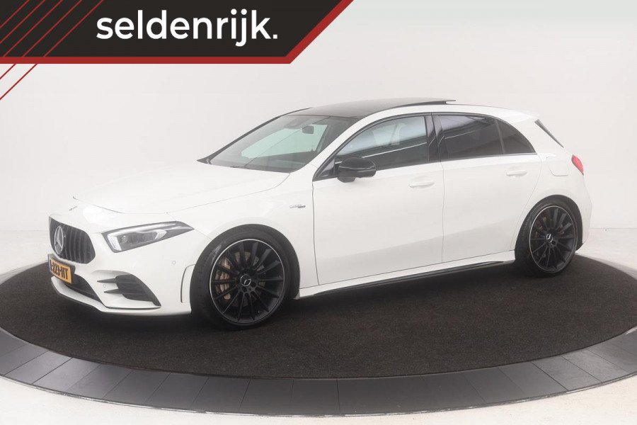 Mercedes-Benz A-Klasse AMG 35 4Matic Night | Panoramadak | Carplay | Widescreen | Stoelverwarming | Burmester | 360 camera | Sfeerverlichting | Matrix LED