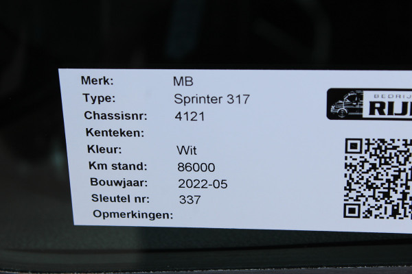 Mercedes-Benz Sprinter 317 CDI L2H2 RWD MBUX met camera, Airbag bijrijder, Etc.