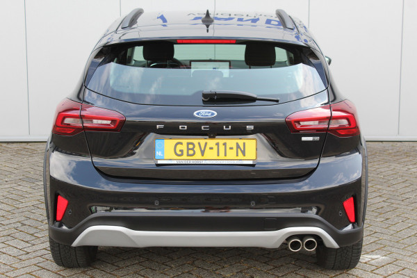 Ford Focus 1.0-125pk EcoBoost Hybrid Active. Garantie t/m 22-03-2027 ! Slechts 6.800km ! Volautm. airco, Stuur-, stoel- en voorraamverwarming, Lane- en sideassist, Adaptive cruise cntrl, Camera, Parkeersensoren v+a, B&O soundsystem, metallic lak, LM wielen etc.