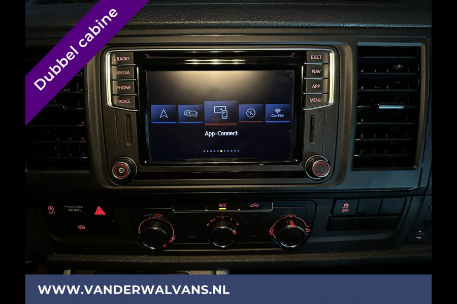 Volkswagen Transporter 2.0 TDI 150pk L2H1 Dubbele cabine Euro6 Airco | Navigatie | 5 Zits | 2500kg Trekhaak Apple Carplay, Android Auto, Cruisecontrol, Parkeersensoren, Sidebars, Verwarmde voorruit