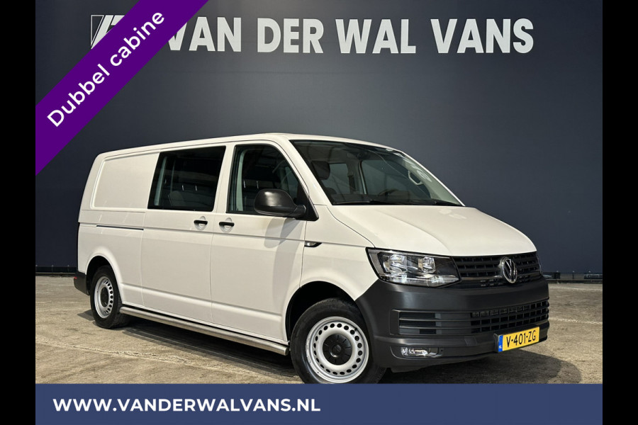 Volkswagen Transporter 2.0 TDI 150pk L2H1 Dubbele cabine Euro6 Airco | Navigatie | 5 Zits | 2500kg Trekhaak Apple Carplay, Android Auto, Cruisecontrol, Parkeersensoren, Sidebars, Verwarmde voorruit