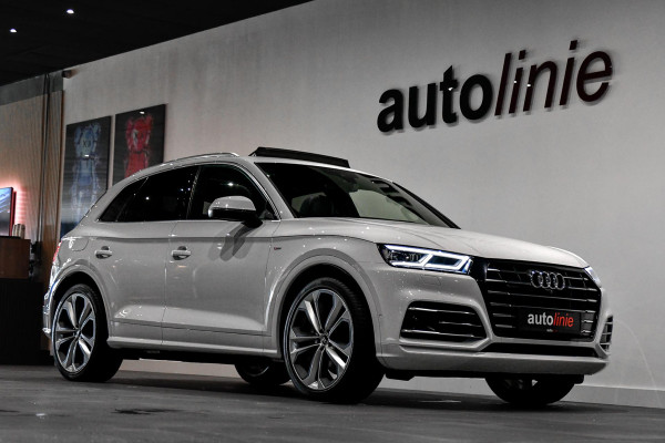 Audi Q5 55 TFSI e quattro 3x S-Line. Luchtv, Pano, ACC, Memory, 360, B&O, Keyless, Trekhaak!