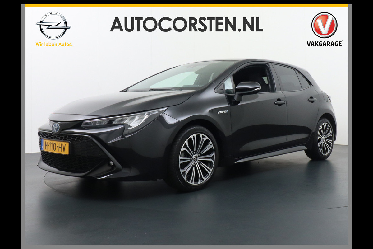 Toyota Corolla 1.8 Hybride AUT. 122PK Miracast MirrorScreen Camera ECC Navi DAB+ Bluetooth Keyless LMV"17 Cruise Control Lane Assist Privacy Gl SmartDeviceLink Multifunct. Lederen-Stw Draadloze Tel.-oplader Mistlampen Leder stw Elec Ramen en Spiegels + inkl. 1e eigenaar, origineel NL auto ! Dealer onderhouden