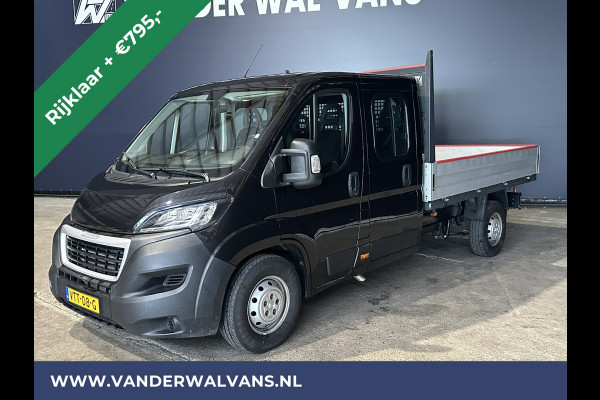 Peugeot Boxer 2.2 BlueHDi 140pk Pick up Dubbel cabine open laadbak Euro6 RIJKLAAR Airco | 7-Zits | Bluetooth telefoonvoorbereiding