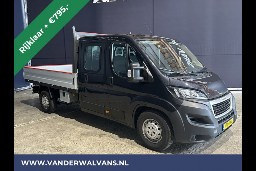 Peugeot Boxer 2.2 BlueHDi 140pk Pick up Dubbel cabine open laadbak Euro6 RIJKLAAR Airco | 7-Zits | Bluetooth telefoonvoorbereiding