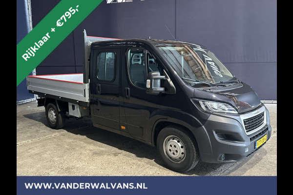 Peugeot Boxer 2.2 BlueHDi 140pk Pick up Dubbel cabine open laadbak Euro6 RIJKLAAR Airco | 7-Zits | Bluetooth telefoonvoorbereiding