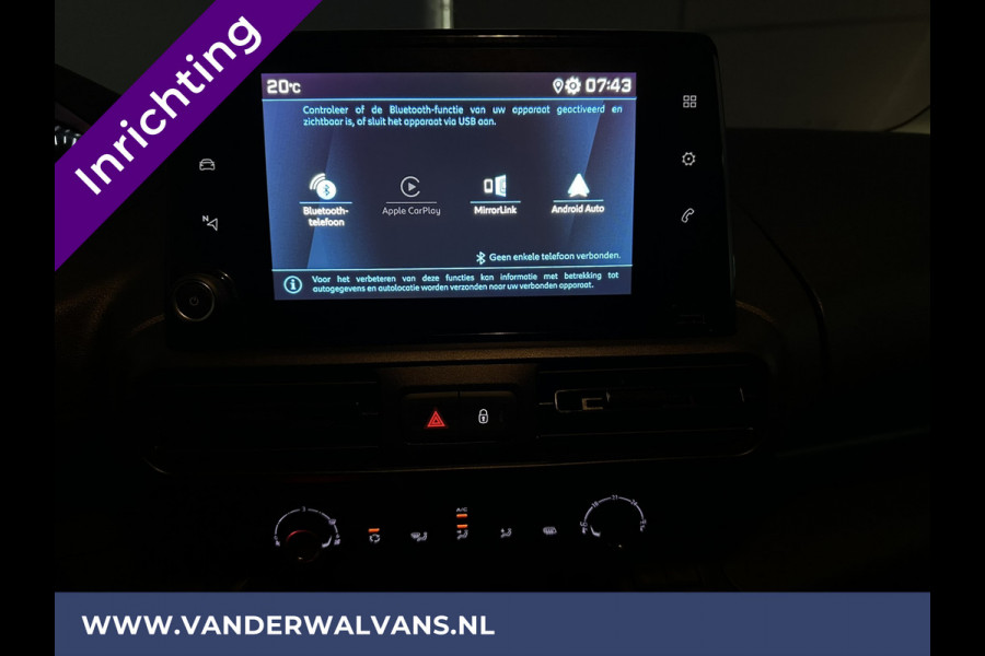 Peugeot Partner 1.5 BlueHDI 102pk L1H1 inrichting Omvormer Euro6 Airco | Android Auto | Trekhaak cruisecontrol, parkeersensoren, zijdeur