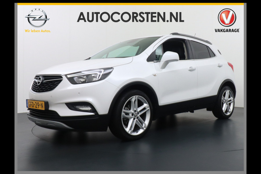 Opel Mokka X T140PK Leer Navi Apple Carplay-Android Camera 19"LMV Ecc Led AGR-Stoelen+Verwarmd Bluetooth Cruise Control PDC Regensensor Keyle Stuurverwarming Start knop Elec. Ramen en Spiegels + inklp. Innovation Super Compleet!